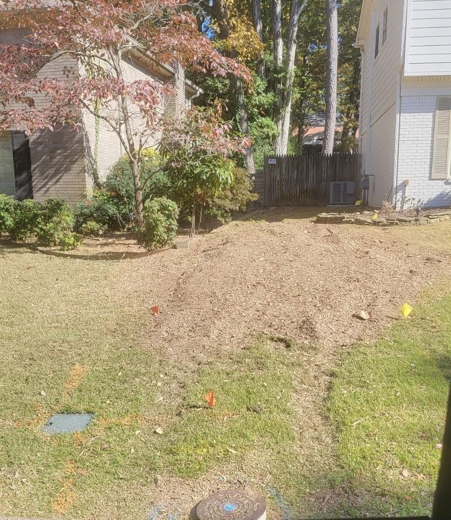Residential stump grinding project